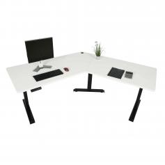 Schreibtisch HWC-D40, Computertisch, 120 elektrisch hhenverstellbar ~ wei, schwarz