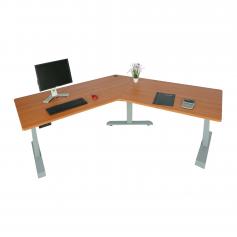 Schreibtisch HWC-D40, Computertisch, 120 elektrisch hhenverstellbar ~ natur, grau