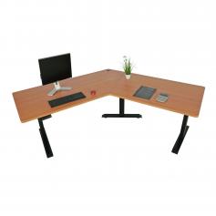 Schreibtisch HWC-D40, Computertisch, 120 elektrisch hhenverstellbar ~ natur, schwarz