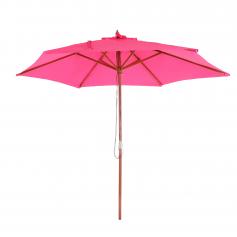 Sonnenschirm Florida, Gartenschirm Marktschirm,  3m Polyester/Holz ~ pink
