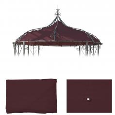 Ersatzbezug fr Dach Pergola Pavillon Almeria  3m ~ rot-braun