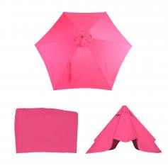 Ersatz-Bezug fr Sonnenschirm Florida, Sonnenschirmbezug Ersatzbezug,  3m Polyester 6 Streben ~ pink