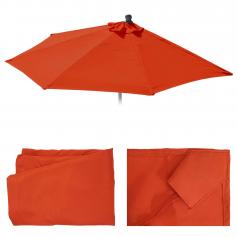Ersatz-Bezug fr Sonnenschirm halbrund Parla, Sonnenschirmbezug Ersatzbezug, 270cm Stoff/Textil UV 50+ 3kg ~ terracotta