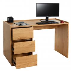 Schreibtisch HWC-J78, Brotisch Computertisch Arbeitstisch, Schublade, 78x121x60cm ~ Eiche-Optik
