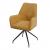 Esszimmerstuhl HWC-K15, Kchenstuhl Polsterstuhl Stuhl mit Armlehne, Stoff/Textil Metall ~ gelb