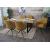6er-Set Esszimmerstuhl HWC-K15, Kchenstuhl Polsterstuhl Stuhl mit Armlehne, Stoff/Textil Metall ~ gelb