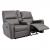 2er Kinosessel HWC-K17, Relaxsessel Fernsehsessel Sofa, Nosagfederung Getrnkehalter Fach ~ Stoff/Textil dunkelgrau