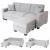 Sofa HWC-H47 mit Ottomane, Couch Sofa Gstebett, Schlaffunktion Stauraum 217x145cm ~ Stoff/Textil hellgrau