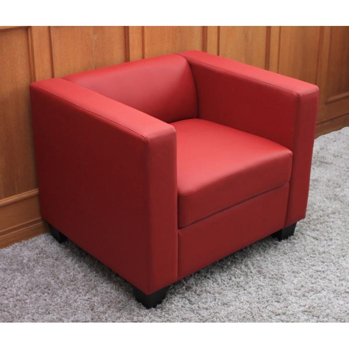 Sessel Loungesessel Lille ~ Kunstleder, rot