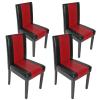 4er-Set Esszimmerstuhl Stuhl Kchenstuhl Littau ~ Kunstleder, schwarz-rot, dunkle Beine