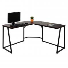 Eck-Schreibtisch HWC-K66, Computertisch Arbeitstisch, MVG-zertifiziert 76x140x140cm, MDF Metall ~ dunkelbraun