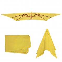 Ersatz-Bezug fr Sonnenschirm Florida 3x4m, Sonnenschirmbezug Ersatzbezug, Polyester ~ gelb