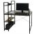 Schreibtisch mit Regal HWC-K81, Laptoptisch Brotisch Arbeitstisch, 100x60cm Metall MDF ~ braun