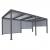 Alu Pergola HWC-L41 mit 3x Seitenwand, Lamellen-Pavillon, stabiles 8cm-Metall-Gestell 3x6m ~ anthrazit