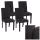 4er-Set Esszimmerstuhl Stuhl Kchenstuhl Littau ~ Textil, schwarz, dunkle Beine