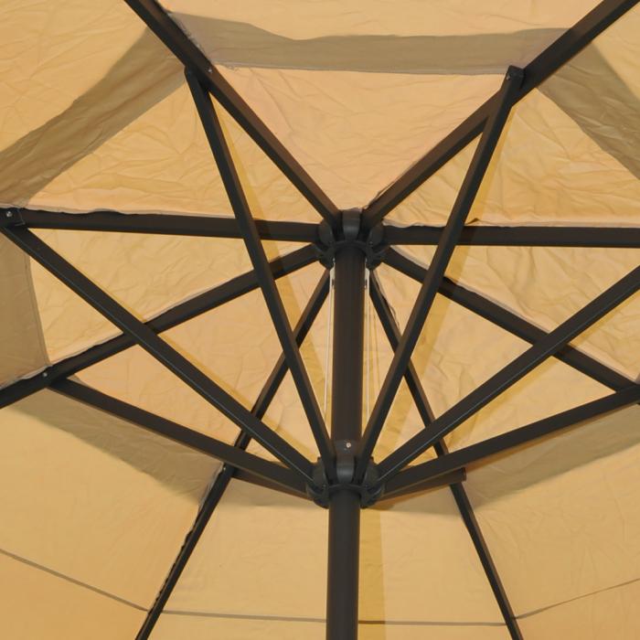 Sonnenschirm Meran Pro, Gastronomie Marktschirm ohne Volant  5m Polyester/Alu 28kg ~ creme ohne Stnder