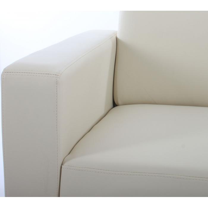 Sofa-Garnitur Couch-Garnitur 2x 2er Sofa Lyon Kunstleder ~ creme