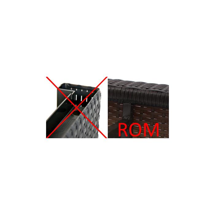 Modulares Poly-Rattan Alu-Sofa RomV 37x111x58cm ~ braun, Couchtisch, PE-Platte