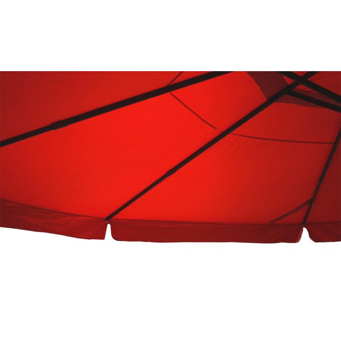 Sonnenschirm Meran Pro, Gastronomie Marktschirm mit Volant  5m Polyester/Alu 28kg ~ creme mit Stnder