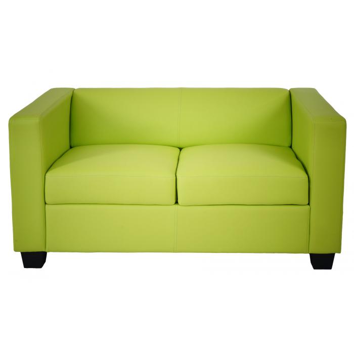 2er Sofa Couch Loungesofa Lille ~ Kunstleder, hellgrn