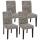 4er-Set Esszimmerstuhl Stuhl Kchenstuhl Littau ~ Textil mit Schriftzug, grau, dunkle Beine