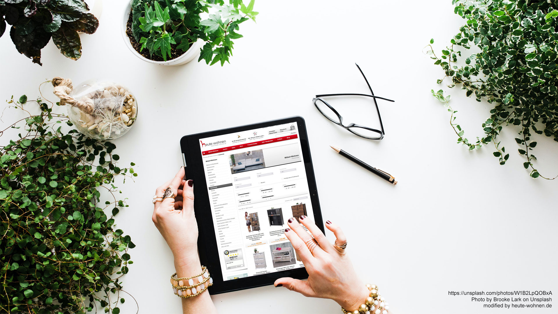Online-Shopping mit Tablet