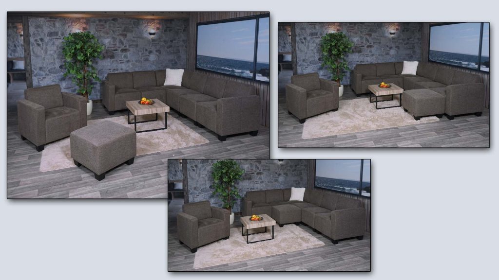 Couch-Garnitur Lyon 6-2, Stoff/Textil