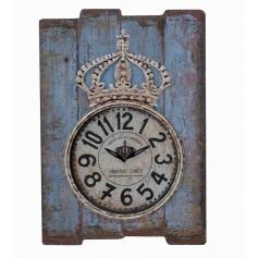 Wanduhr H07, Uhr Wanddekoration, Shabby-Look Vintage, 69x48x5cm ~ blau