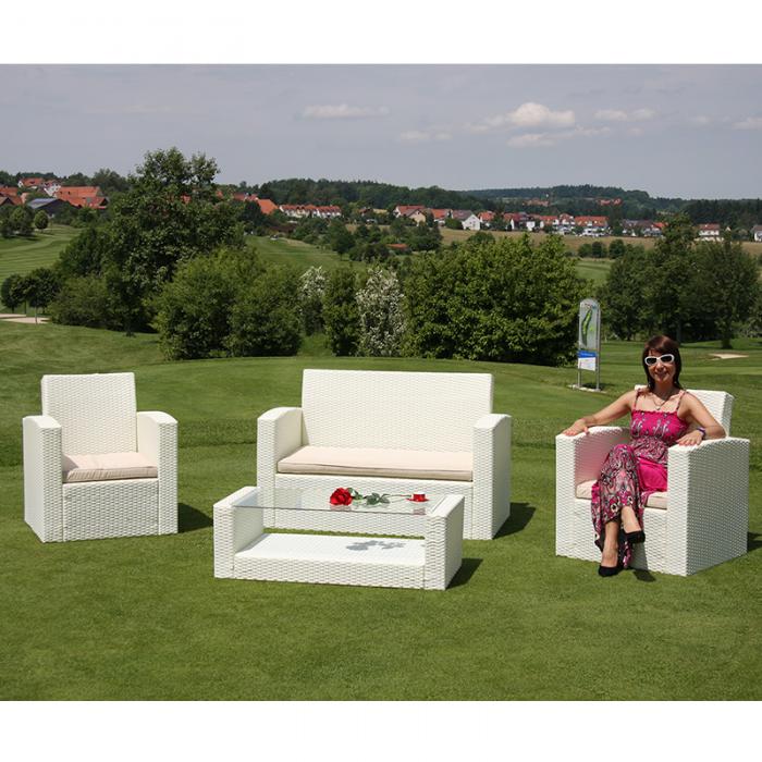 Modulares Garten Sofa Turin, Poly-Rattan ~ rot-braun, Sessel