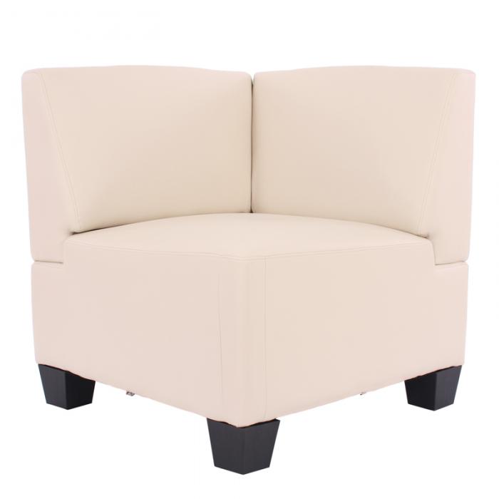 Modular Sofa-System Couch-Garnitur Lyon 6-1-1, Kunstleder ~ creme