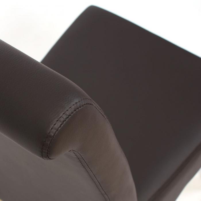 6er-Set Esszimmerstuhl Küchenstuhl Stuhl M37 ~ Kunstleder matt, braun, dunkle Füße