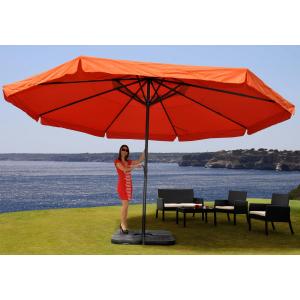 Sonnenschirm Meran Pro, Gastronomie Marktschirm mit Volant  5m Polyester/Alu 28kg ~ terracotta mit Stnder