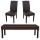 Esszimmergarnitur Garnitur M37, Bank und 2 Stühle Kunstleder ~ 120x43x49 cm braun, dunkle Beine