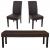 Esszimmergarnitur Garnitur M37, Bank und 2 Stühle Kunstleder ~ 120x43x49 cm braun, dunkle Beine