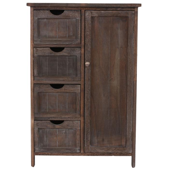 Kommode HWC-D12, Schrank Schubladenkommode, Shabby-Look Vintage 82x55x30cm ~ braun