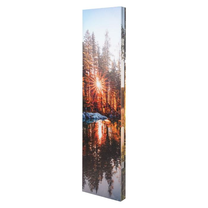 B-Ware (Leinwand lst sich SK3) | Foto-Paravent mit Schallschutz HWC-L55, Raumteiler Sichtschutz MVG ~ 180x122cm Waldsee