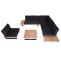 Garten-Garnitur mit Sessel HWC-H54, Lounge-Set Sofa, Spun Poly Akazie Holz FSC Aluminium ~ hellbraun, Polster dunkelgrau
