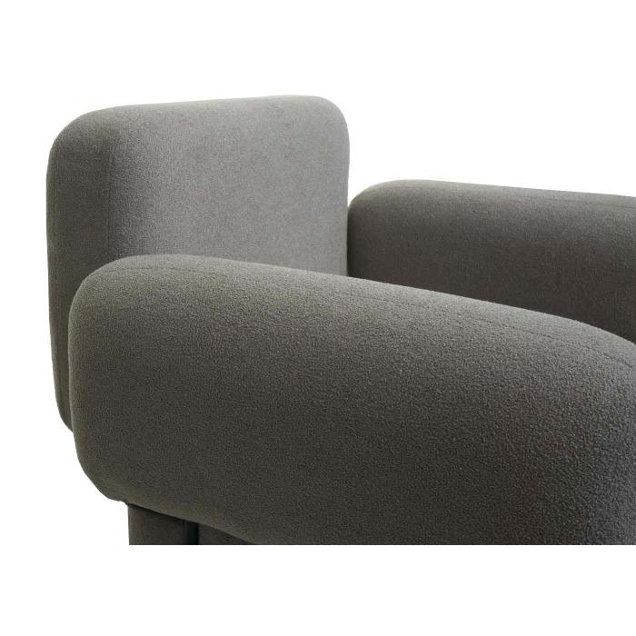 Lounge-Sessel HWC-L83, Cocktailsessel Polstersessel Sessel, Boucl Stoff/Textil Metall ~ grau