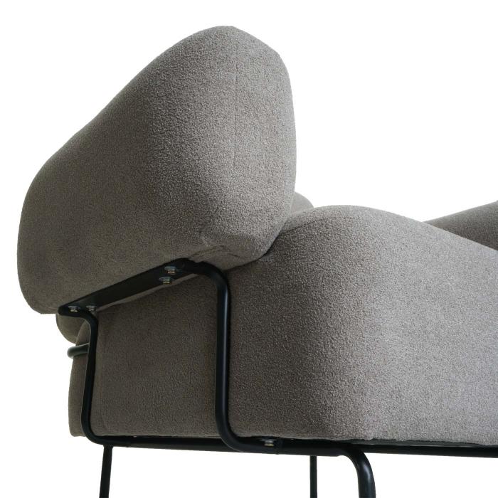 Lounge-Sessel HWC-L83, Cocktailsessel Polstersessel Sessel, Boucl Stoff/Textil Metall ~ grau