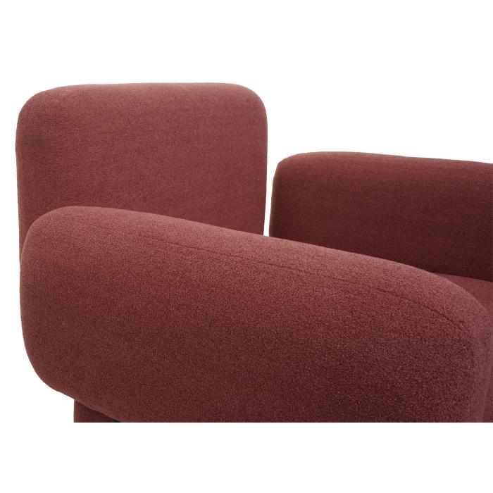 Lounge-Sessel HWC-L83, Cocktailsessel Polstersessel Sessel, Boucl Stoff/Textil Metall ~ altrosa