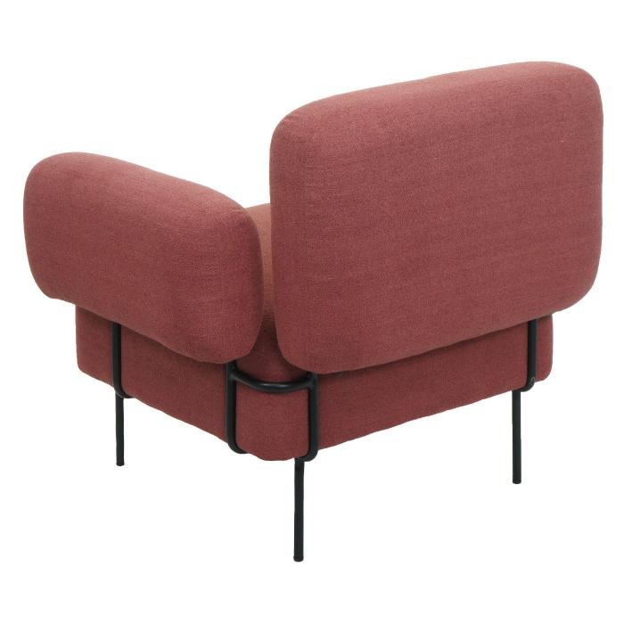 Lounge-Sessel HWC-L83, Cocktailsessel Polstersessel Sessel, Boucl Stoff/Textil Metall ~ altrosa