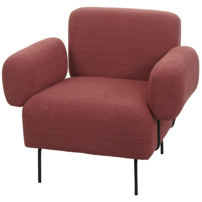 Lounge-Sessel HWC-L83, Cocktailsessel Polstersessel Sessel, Boucl Stoff/Textil Metall ~ altrosa