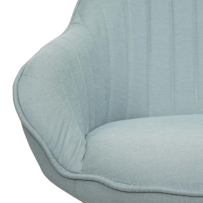 6er-Set Esszimmerstuhl HWC-K27, Kchenstuhl Stuhl mit Armlehne, drehbar Stoff/Textil ~ mint-grn