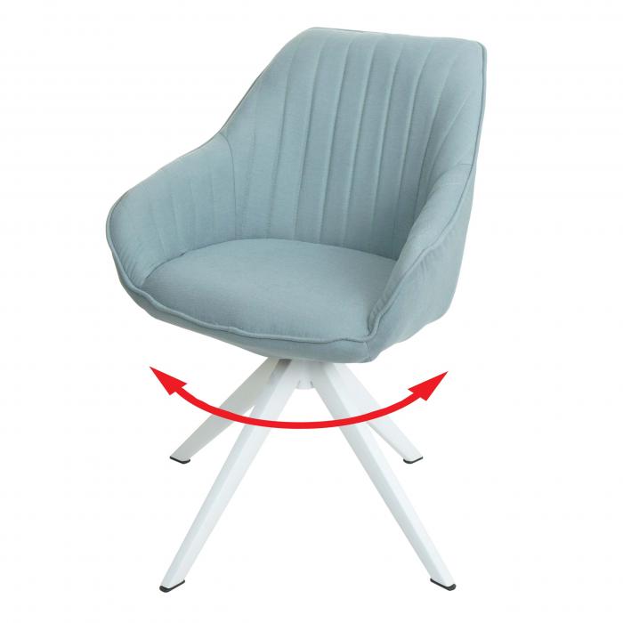 Esszimmerstuhl HWC-K27, Küchenstuhl Stuhl mit mint-grün Armlehne, ~ von drehbar Heute-Wohnen Stoff/Textil