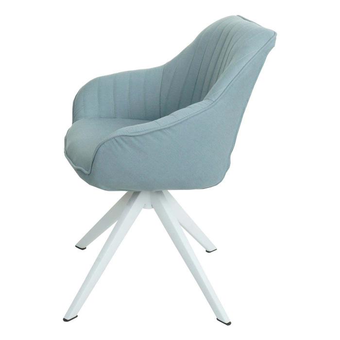 Esszimmerstuhl HWC-K27, Küchenstuhl Stuhl mit Armlehne, drehbar  Stoff/Textil ~ mint-grün von Heute-Wohnen