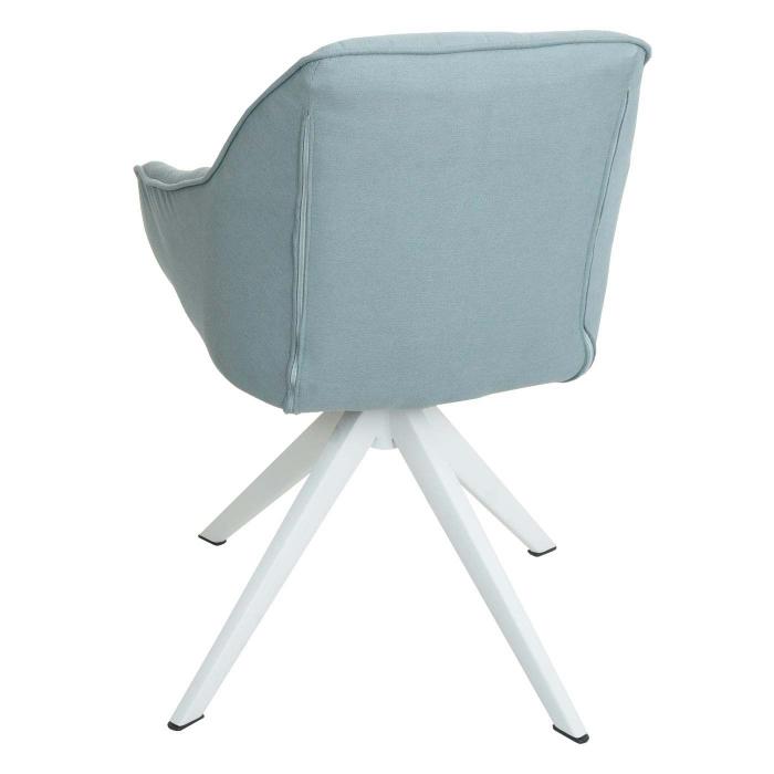6er-Set Esszimmerstuhl HWC-K27, Kchenstuhl Stuhl mit Armlehne, drehbar Stoff/Textil ~ mint-grn