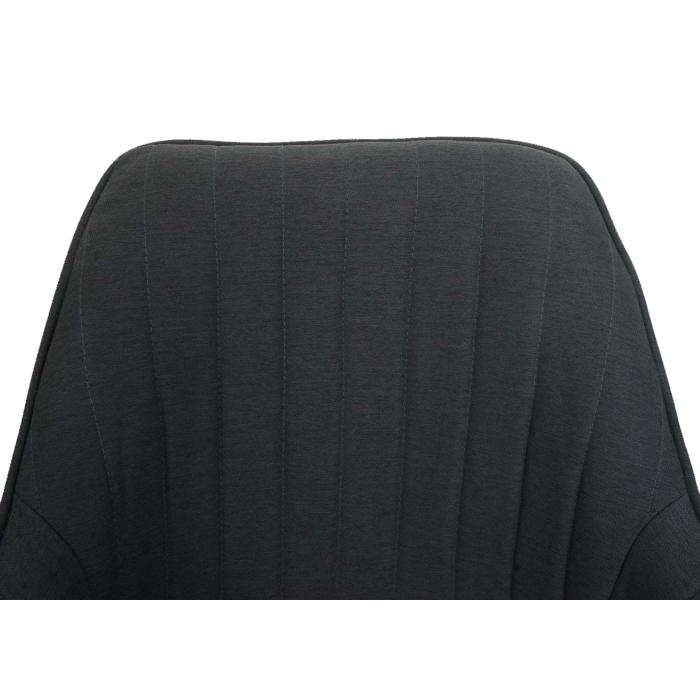 6er-Set Esszimmerstuhl HWC-K27, Kchenstuhl Stuhl mit Armlehne, drehbar Stoff/Textil ~ dunkelgrau
