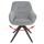 Esszimmerstuhl HWC-K28, Kchenstuhl Polsterstuhl Stuhl mit Armlehne, drehbar, Metall ~ Stoff/Textil hellgrau
