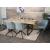 6er-Set Esszimmerstuhl HWC-K28, Küchenstuhl Polsterstuhl Stuhl mit Armlehne, drehbar, Metall ~ Stoff/Textil hellgrau
