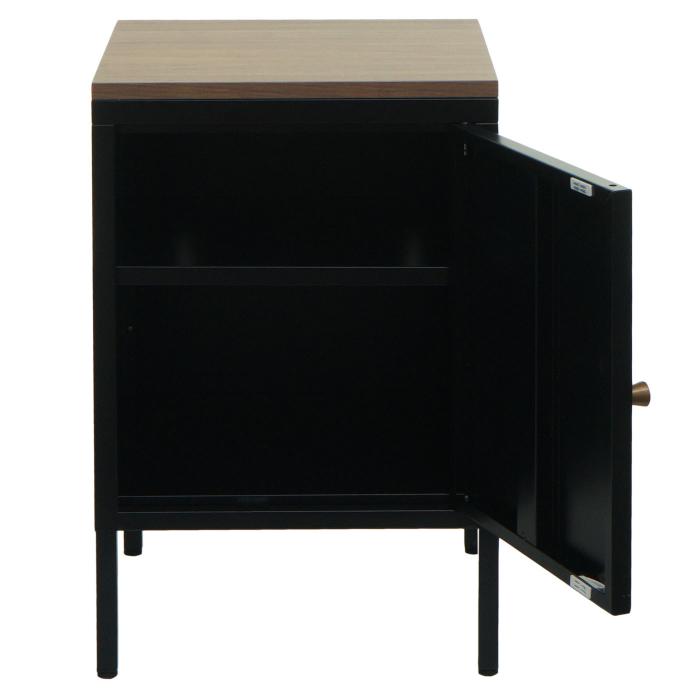 Nachttisch HWC-L84, Nachtschrank Kommode Beistelltisch Schrank, Metall 63x40x40cm, Melaminbeschichtet ~ schwarz